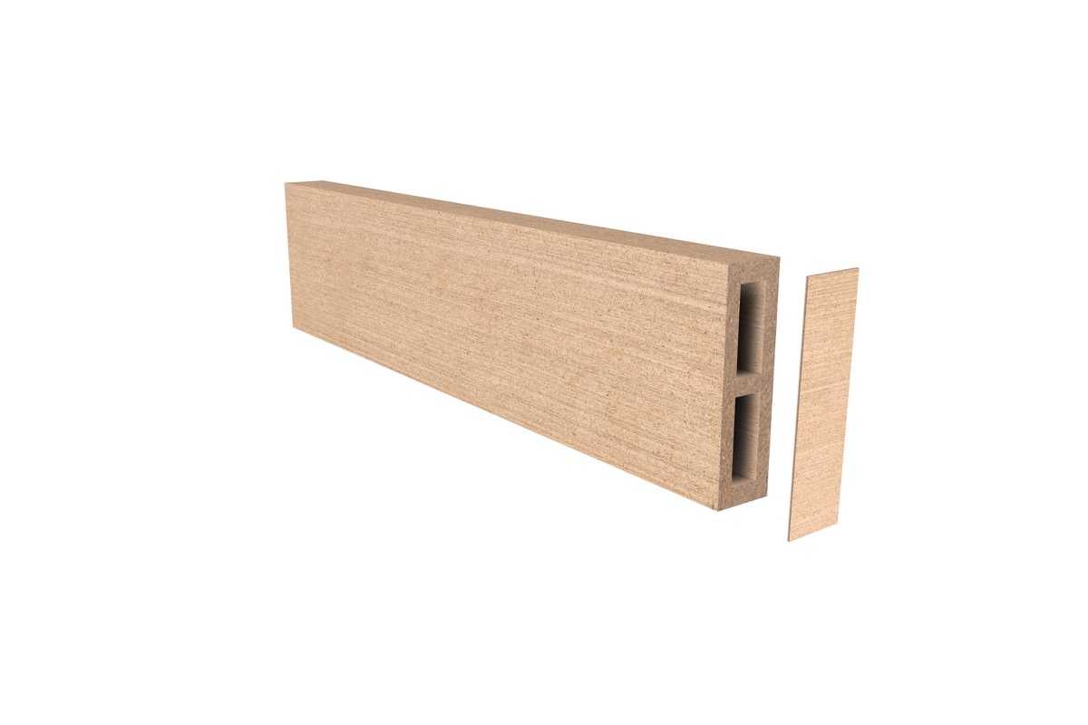 HC2CH34234CxxCap for 2 Channel Hollow, 3/4" x 2 3/4"